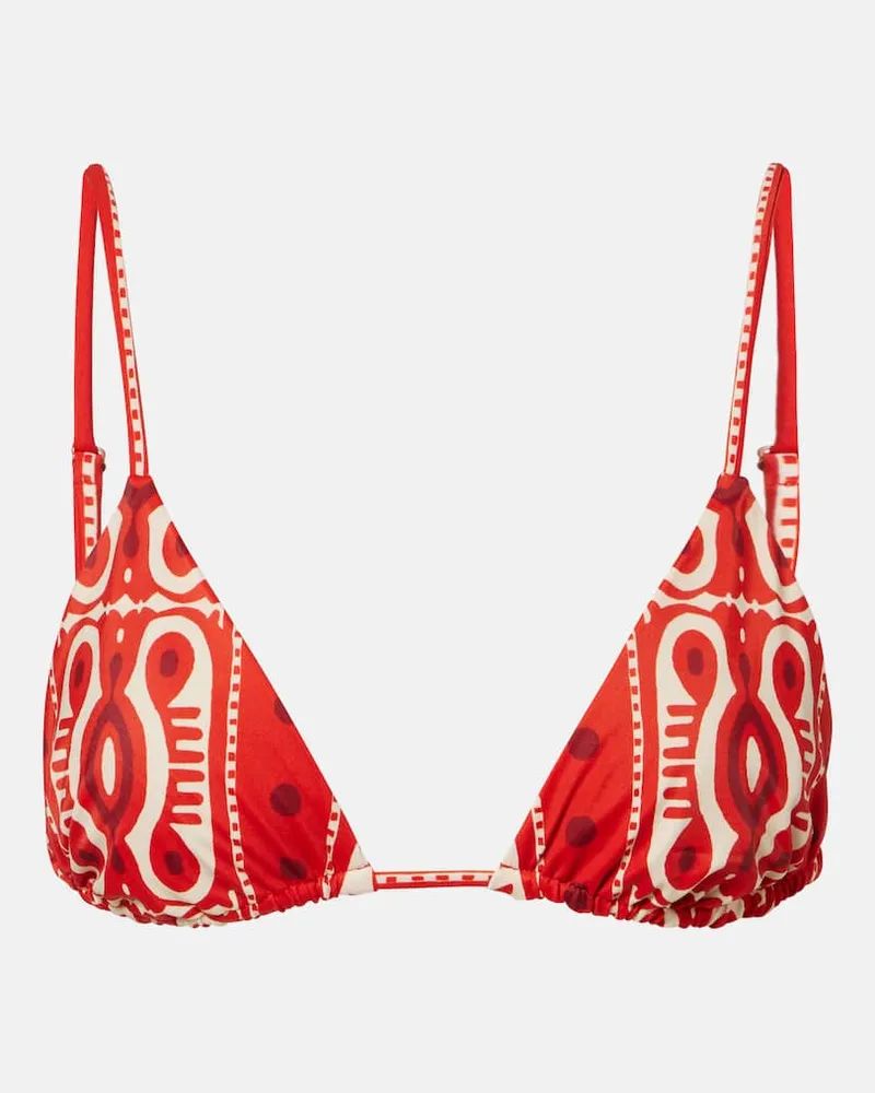 Johanna Ortiz Bedrucktes Bikini-Oberteil Rot