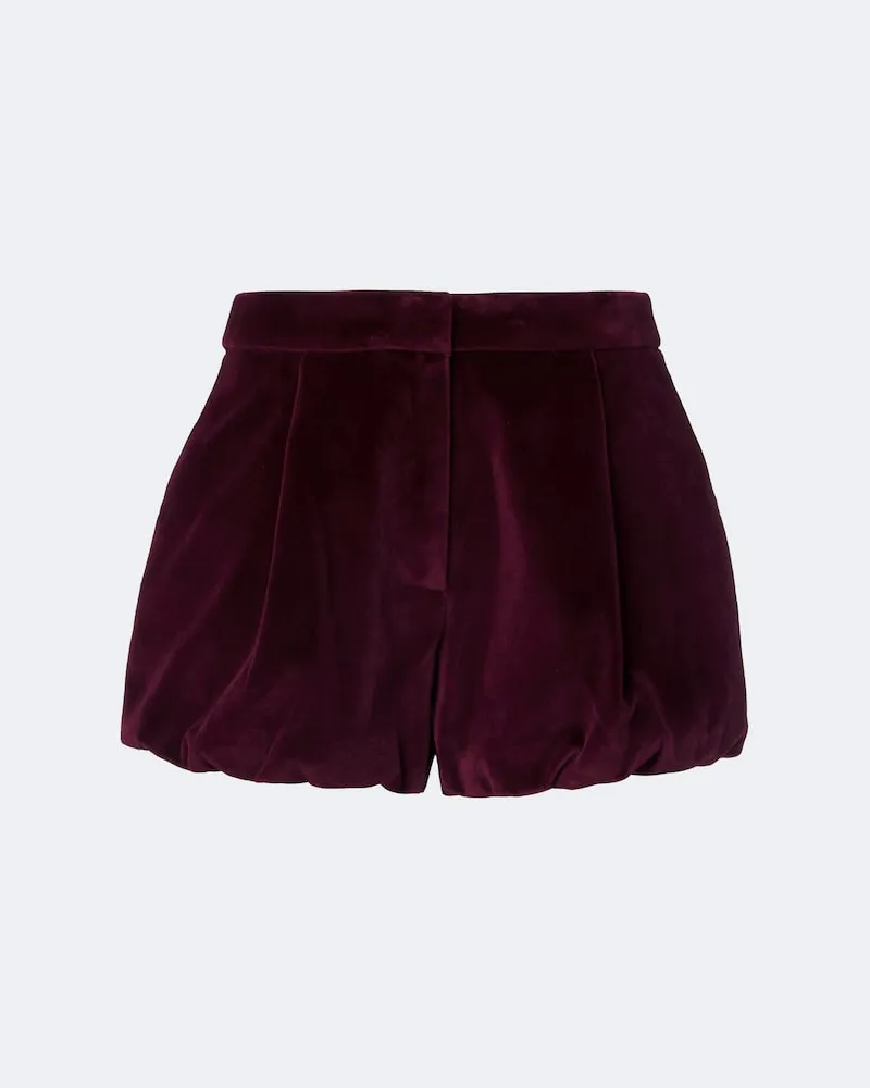 Posse Shorts Maria aus Baumwollsamt Burgunderrot