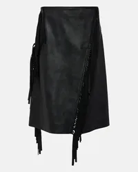 Stella McCartney Midirock Alter aus Lederimitat Schwarz