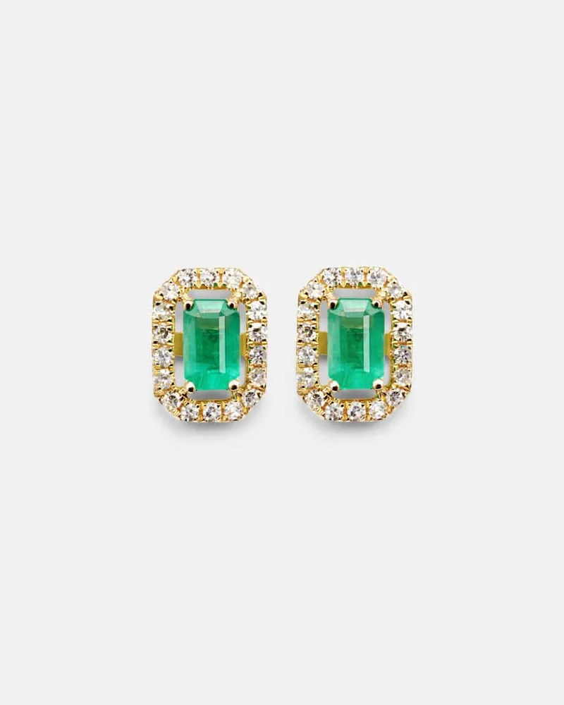 SHAY Ohrringe aus 18kt Gelbgold mit Diamanten und Smaragden Gold