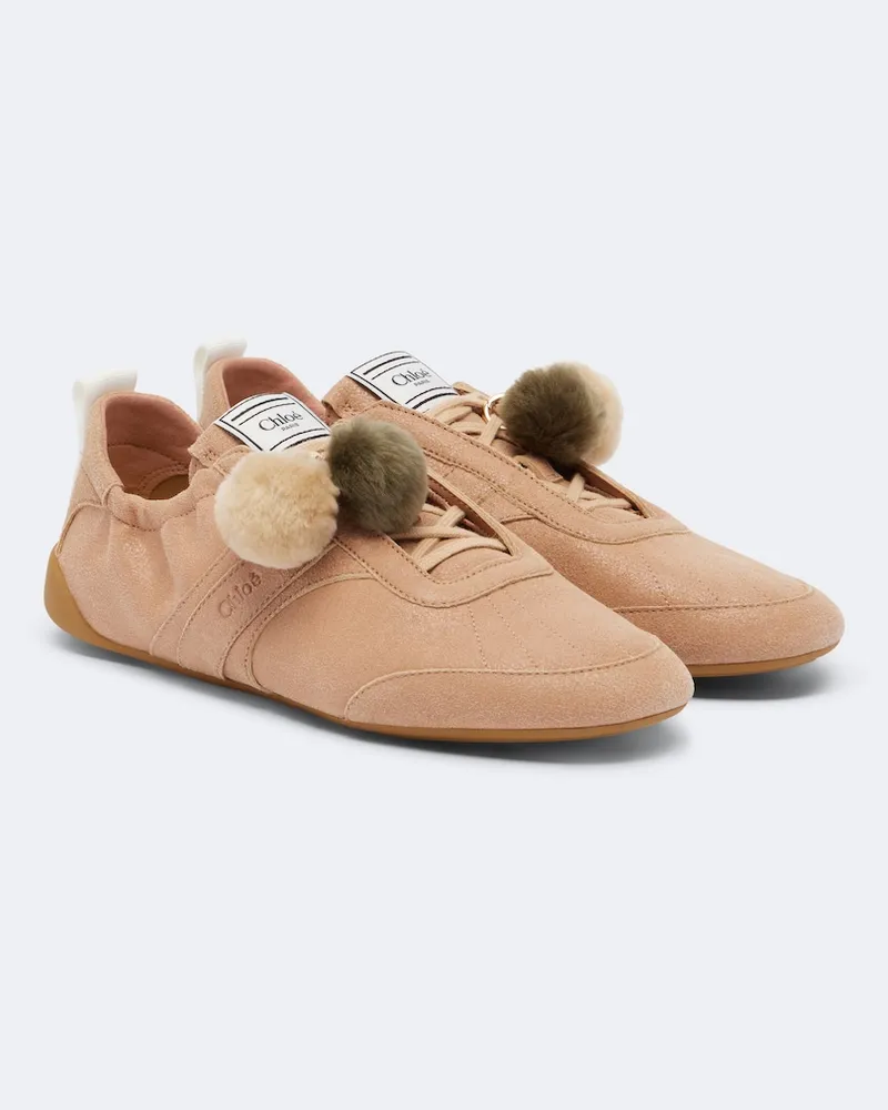 Chloé Chloé Sneakers Chloé Kick aus Veloursleder Braun