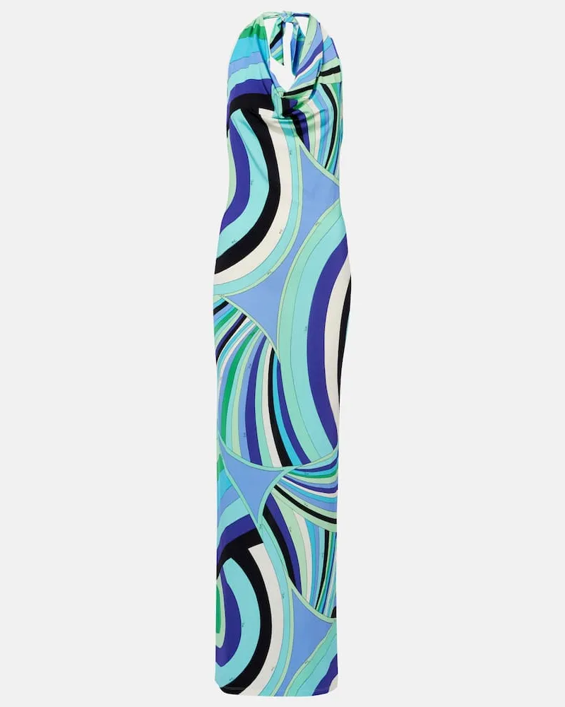 Emilio Pucci Maxikleid Iride Blau