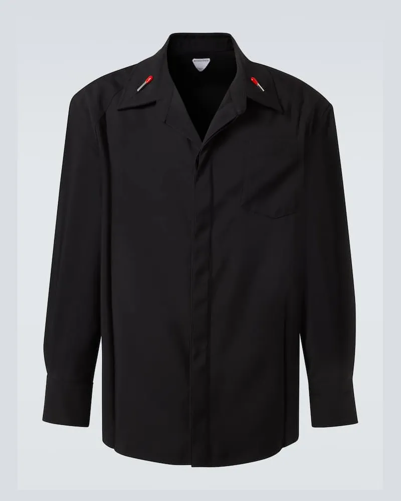 Bottega Veneta Hemd aus Wolle Schwarz