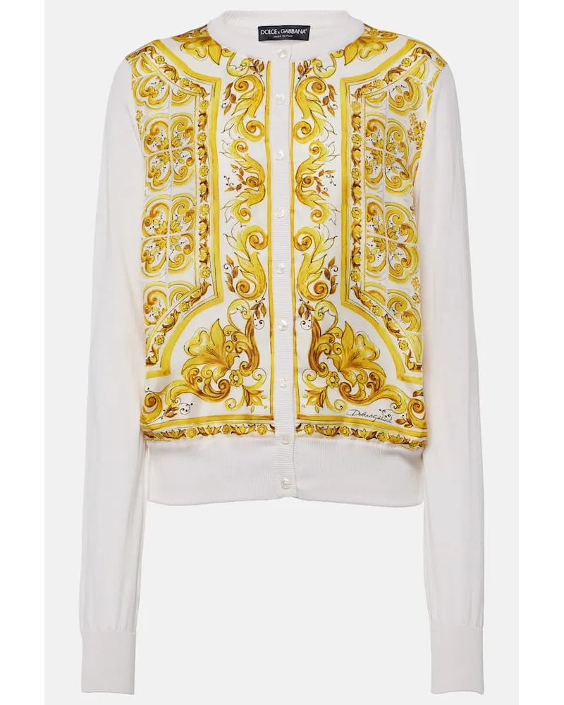 Dolce & Gabbana Cardigan Majolica aus Seiden-Twill Multicolor