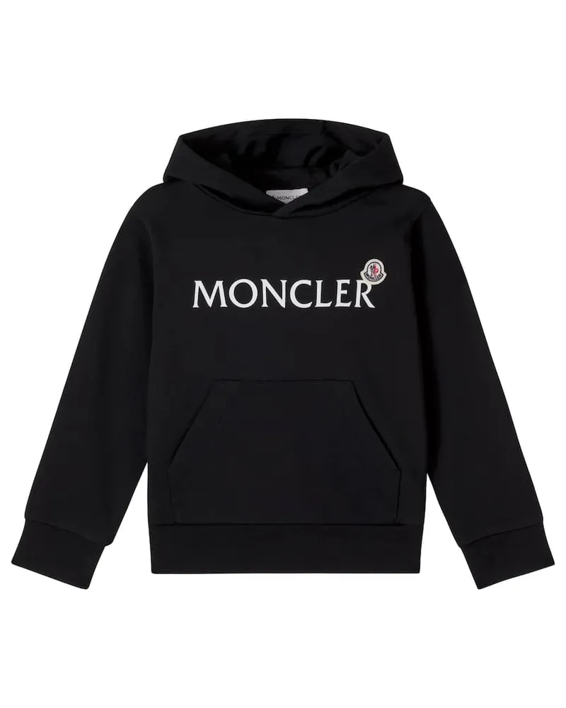 Moncler Hoodie aus Baumwoll-Jersey Schwarz