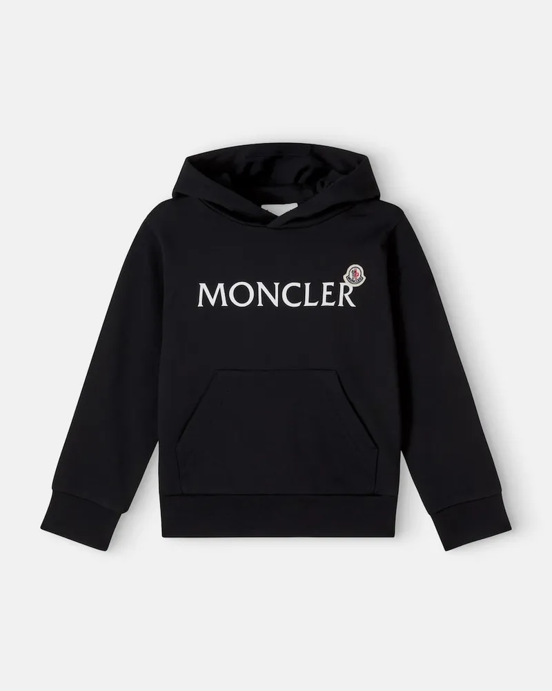Moncler Hoodie aus Baumwoll-Jersey Schwarz
