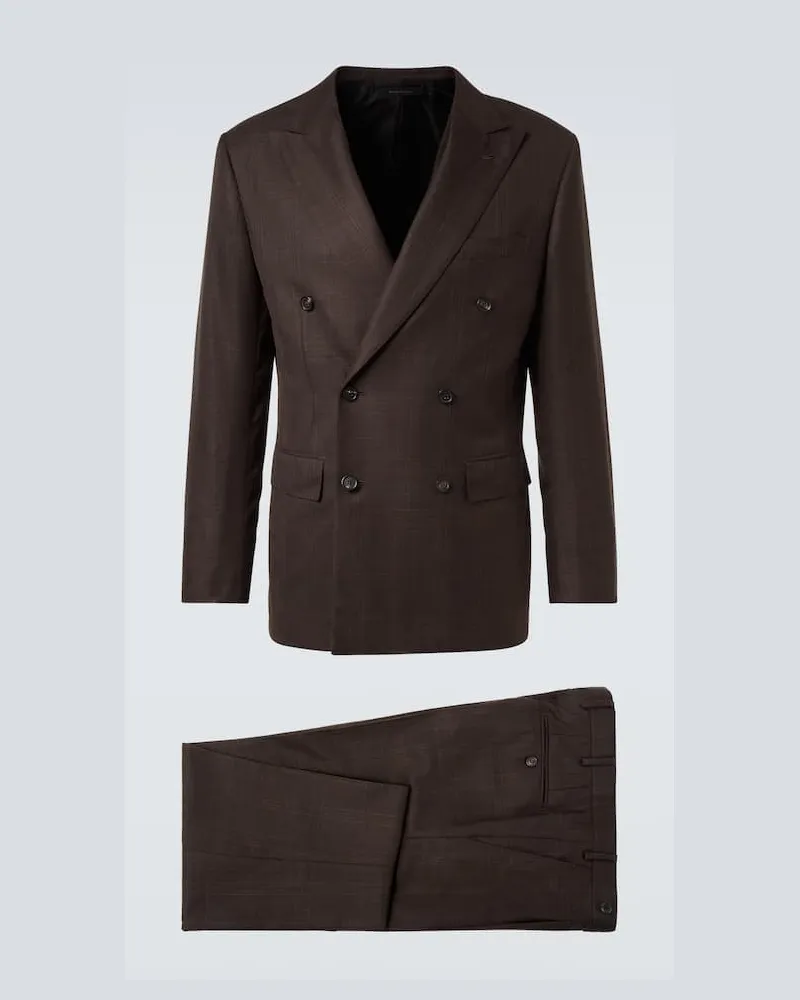 Brioni Anzug aus Wolle Braun