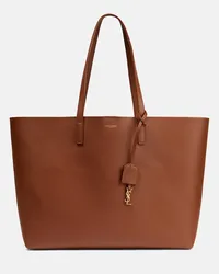 Saint Laurent Shopper E/W aus Leder Braun