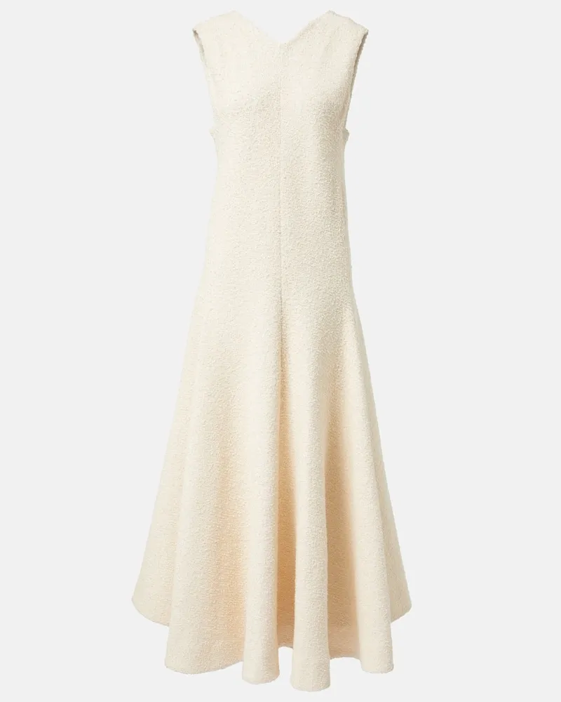 KHAITE Maxikleid Mellie aus Bouclé Weiß