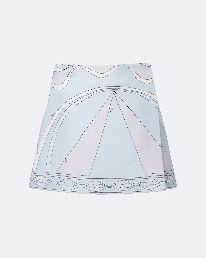 Emilio Pucci Minirock Iride aus Seidentwill Blau