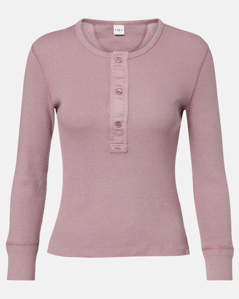 Chloé Chloé Henley-Top aus Baumwolle Rosa