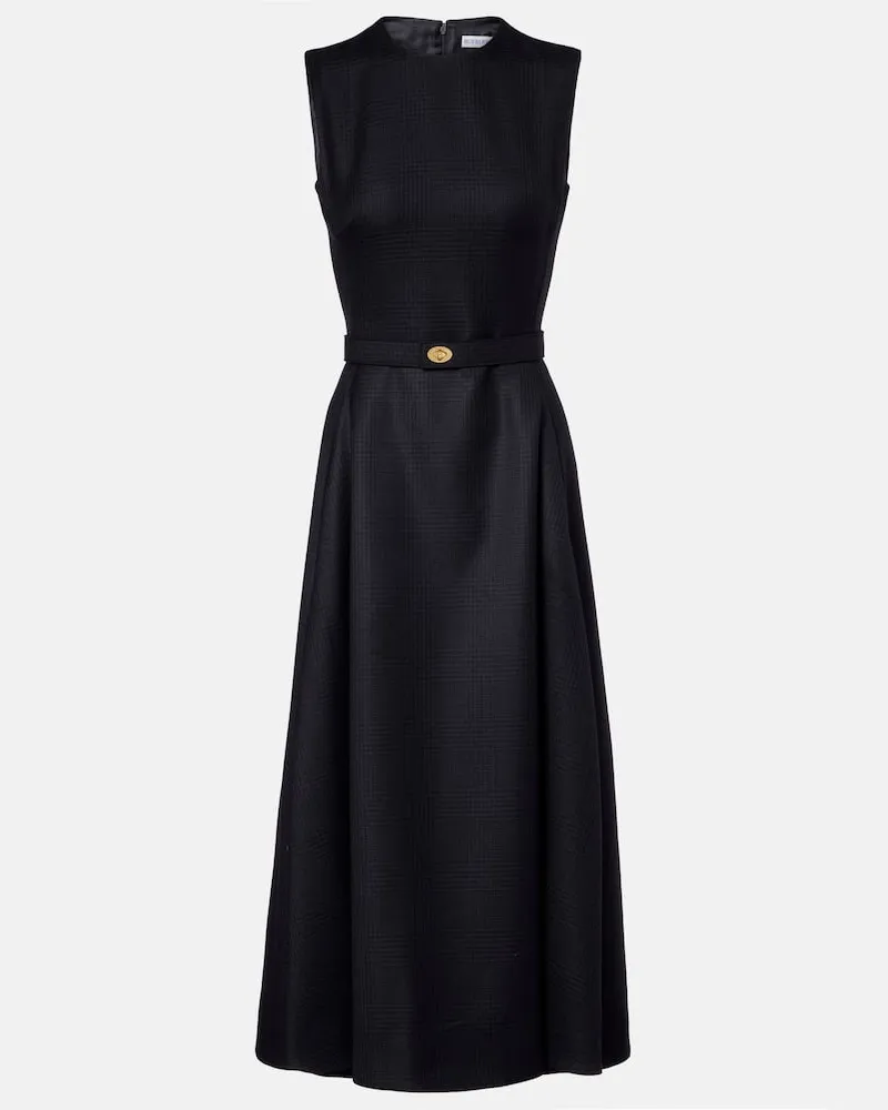 Burberry Midikleid aus Wolle Schwarz