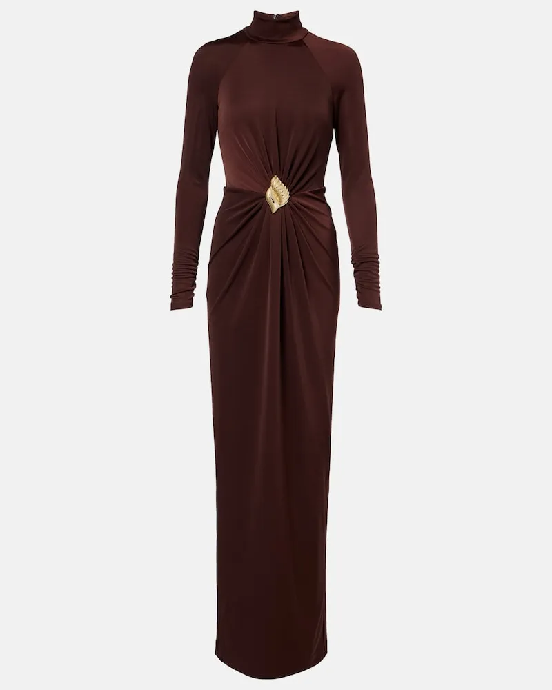 Rebecca Vallance Verzierte Robe aus Jersey Braun
