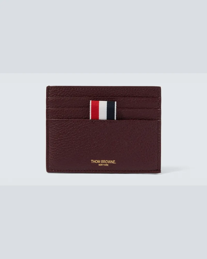 Thom Browne Kartenetui RWB aus Leder Burgunderrot
