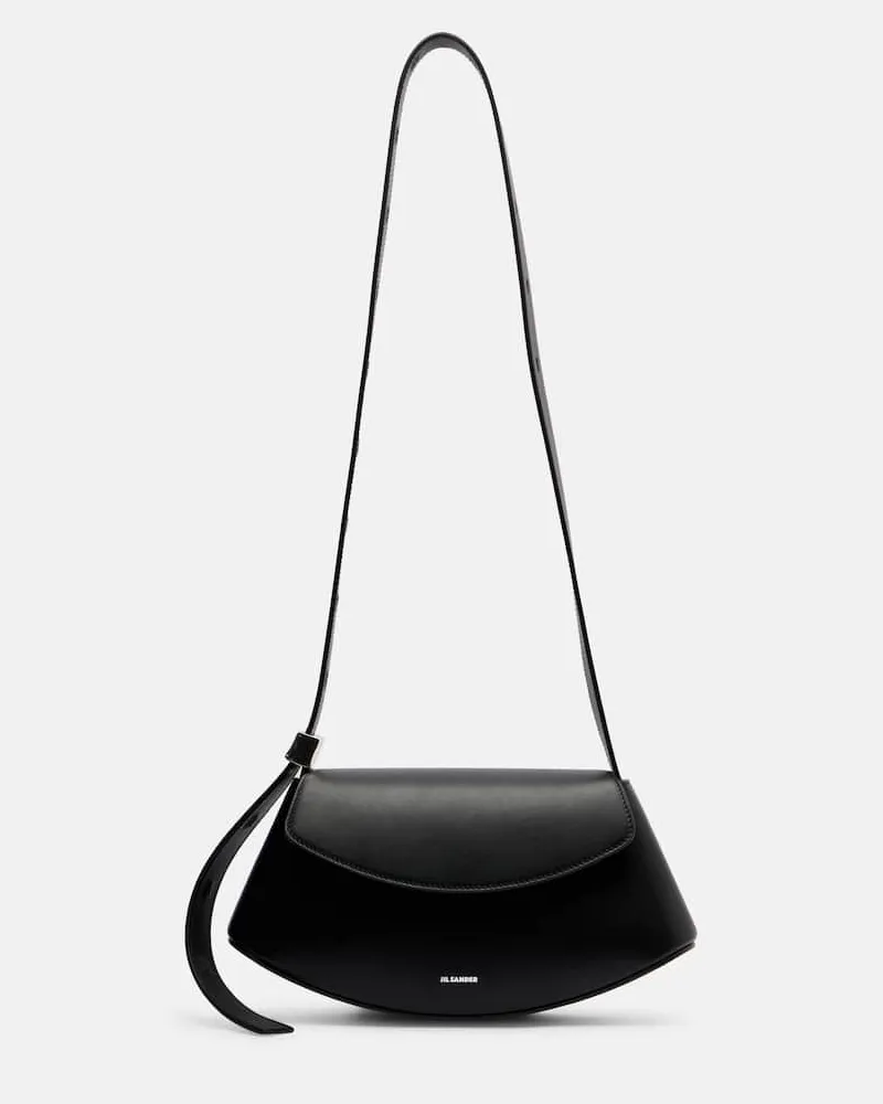 Jil Sander Schultertasche Eldorado Small aus Leder Schwarz