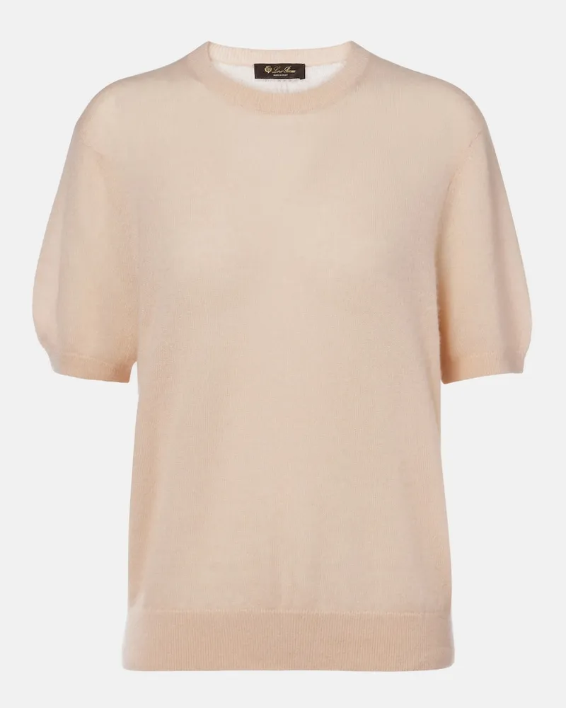 Loro Piana Pullover Camino aus Kaschmir und Seide Rosa