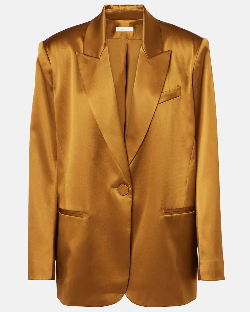 The Sei Oversize-Blazer aus Seidensatin Braun