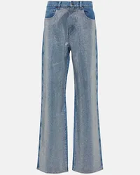 Giuseppe di Morabito Verzierte High-Rise Wide-Leg Jeans Blau