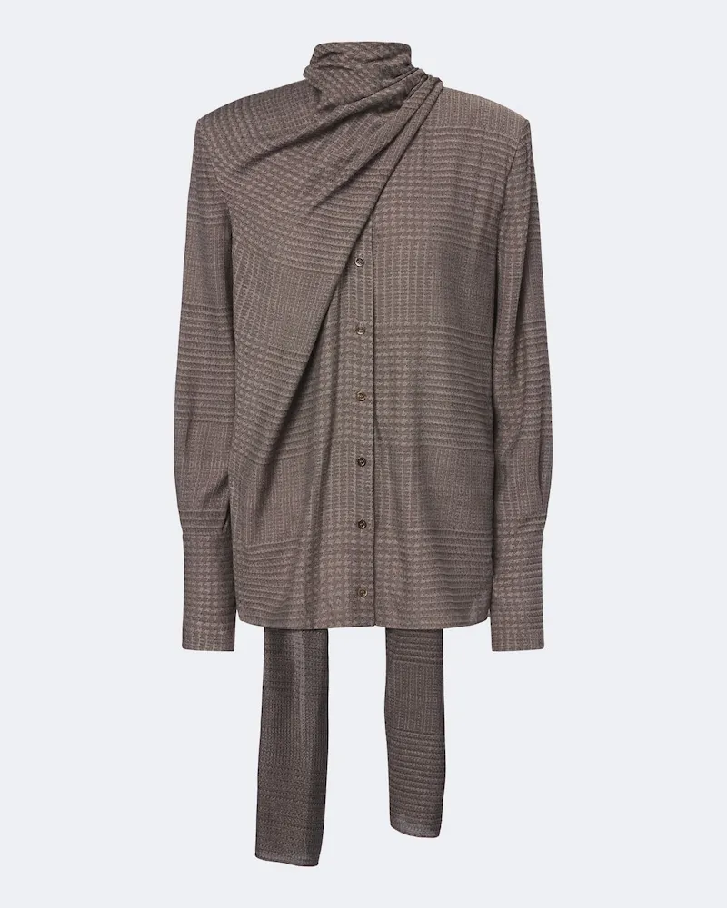 Thierry Mugler Schluppenbluse Braun
