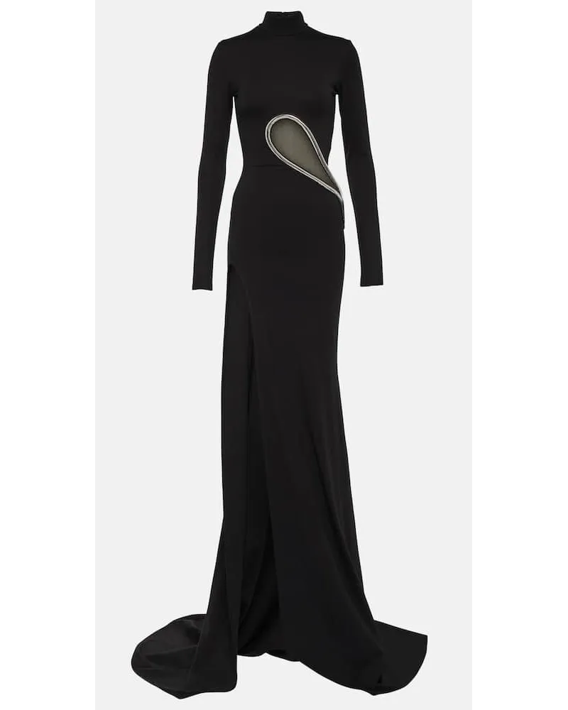 David Koma Robe aus Jersey Schwarz