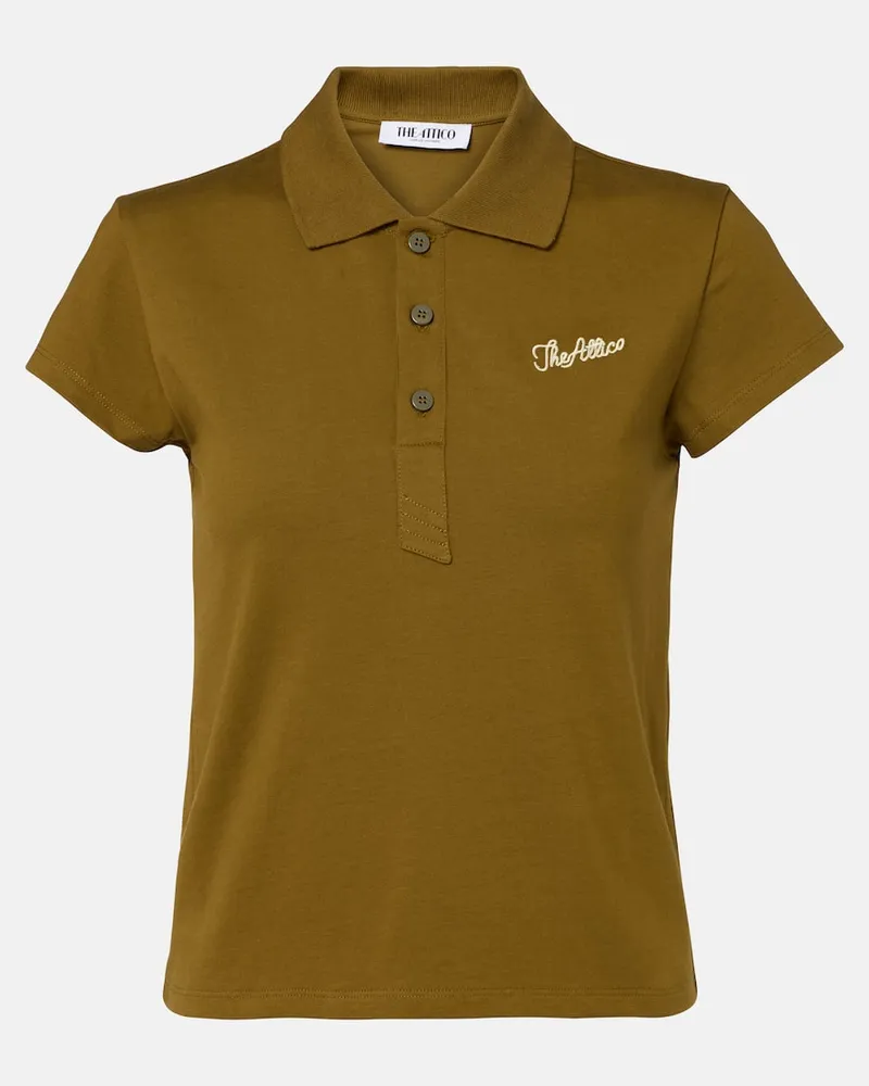 ATTICO Cropped-Polohemd aus Baumwoll-Jersey Grün
