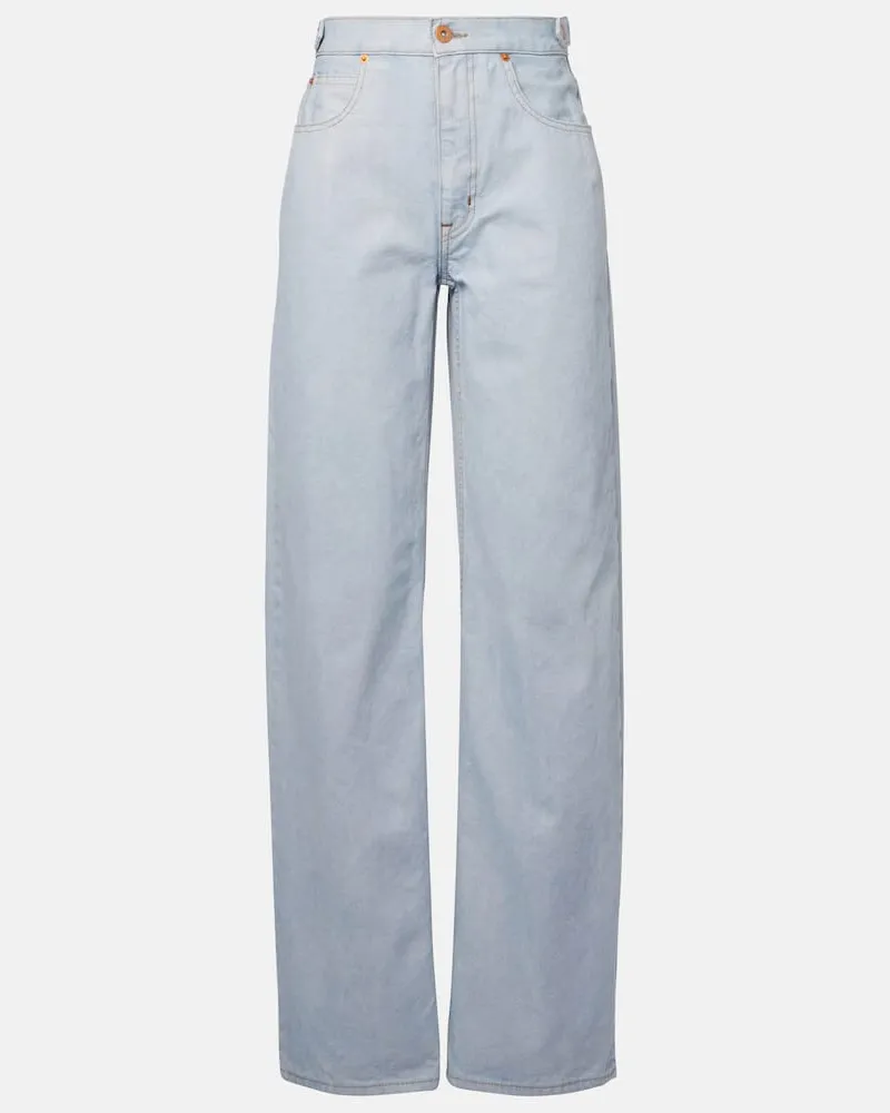 SLVRLAKE Mid-Rise Wide-Leg Jeans Cassie Blau
