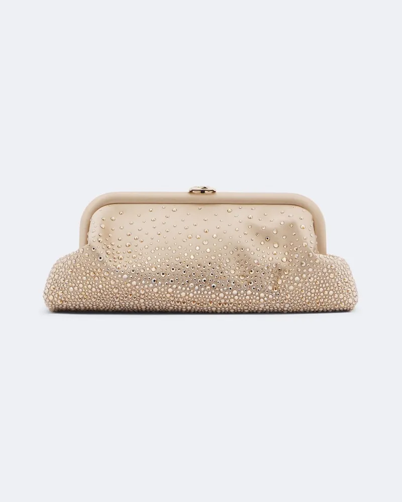 Jimmy Choo Verzierte Clutch Skylar aus Satin Gold