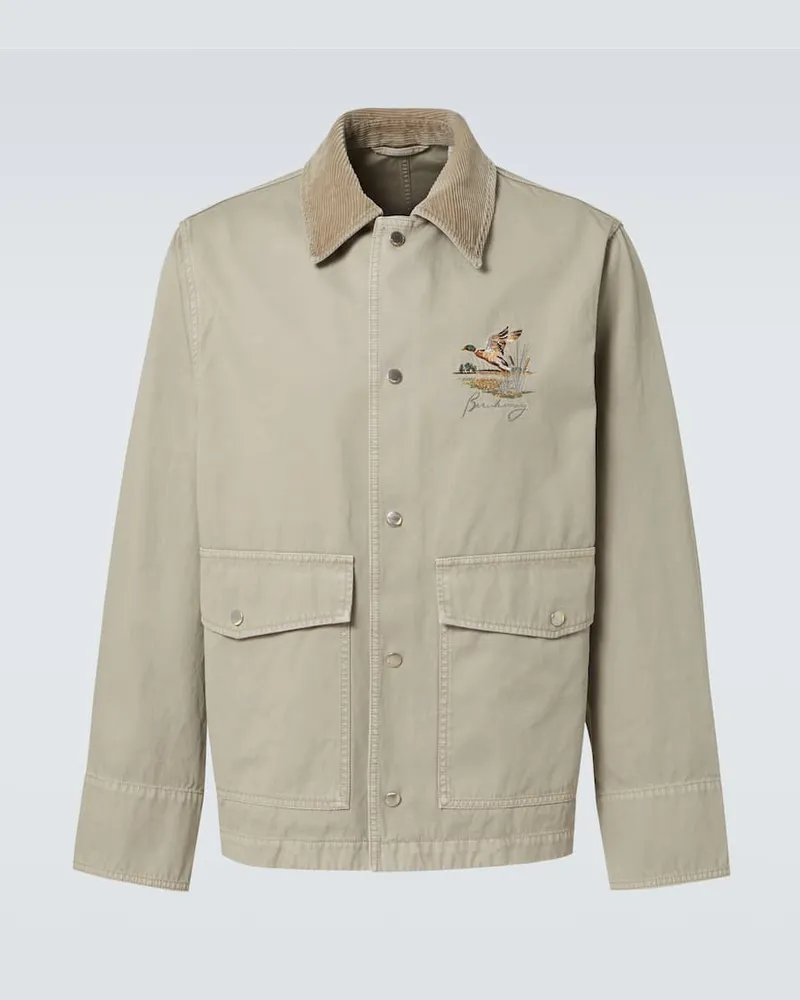Burberry Bestickte Feldjacke aus Baumwoll-Twill Beige