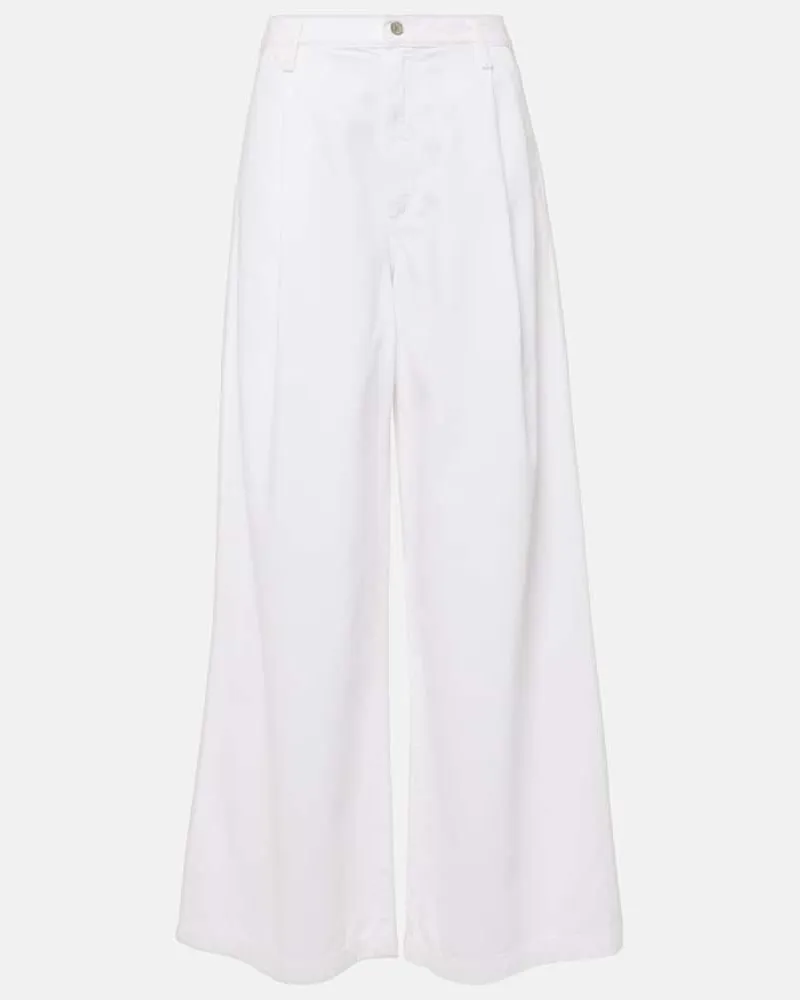 AGOLDE Low-Rise Wide-Leg Jeans Ellis Weiß