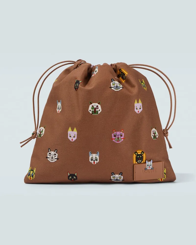 Loewe X Louis Wain Etui Cats mit Leder Braun