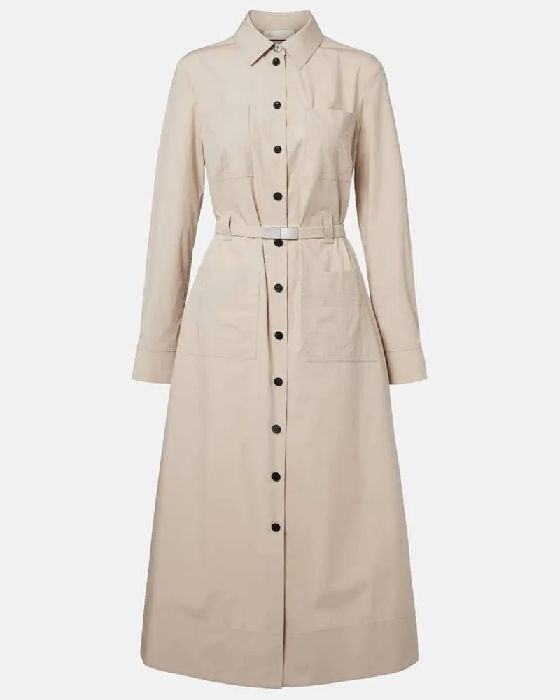 Tory Burch Midikleid aus einem Baumwollgemisch Grau