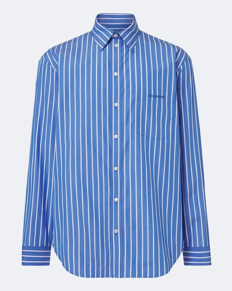 Balenciaga Hemd aus Baumwollpopeline Blau