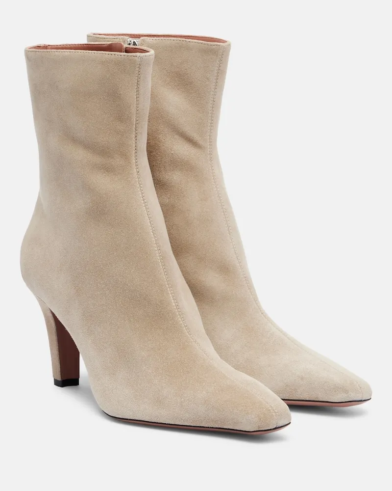 Paris Texas Ankle Boots Belle aus Veloursleder Beige