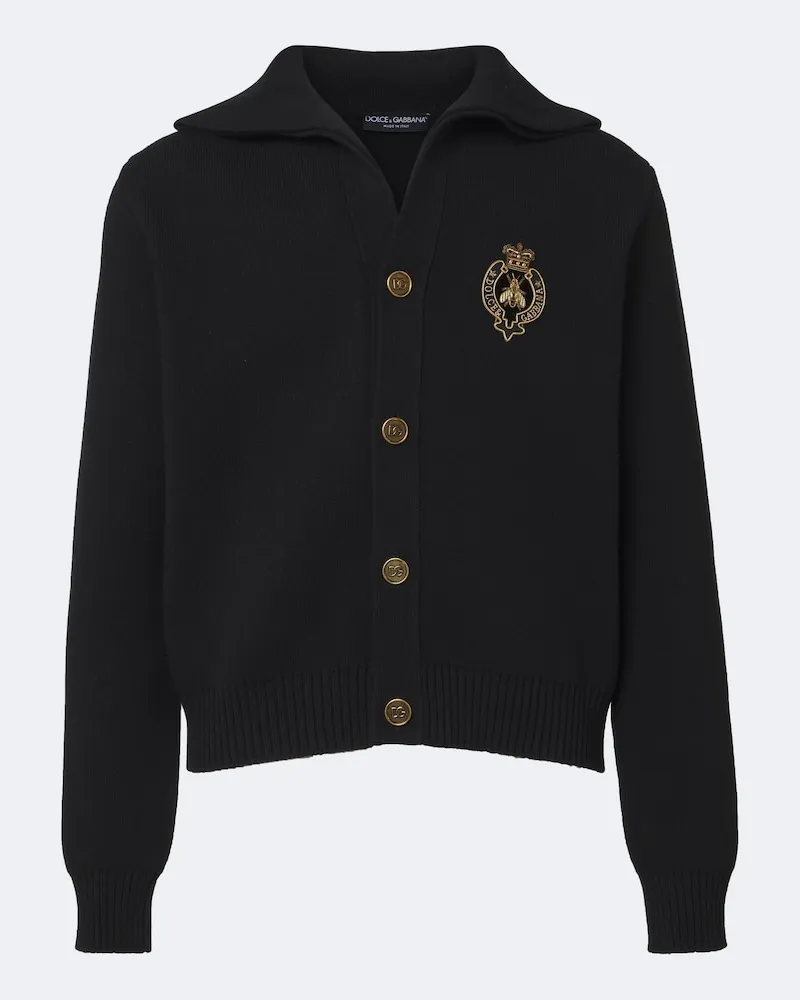Dolce & Gabbana Cardigan aus Schurwolle Schwarz