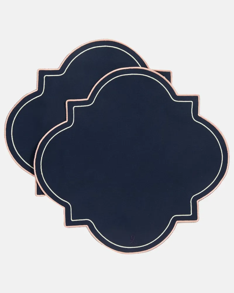 La DoubleJ Set Medallion aus zwei Tischsets Blau