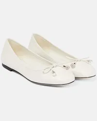 Jimmy Choo Ballerinas Elme aus Leder Weiss