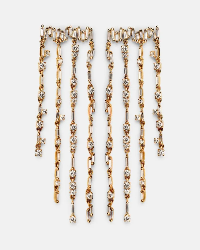 Suzanne Kalan Ohrringe aus 18kt Gelbgold mit Diamanten Gold