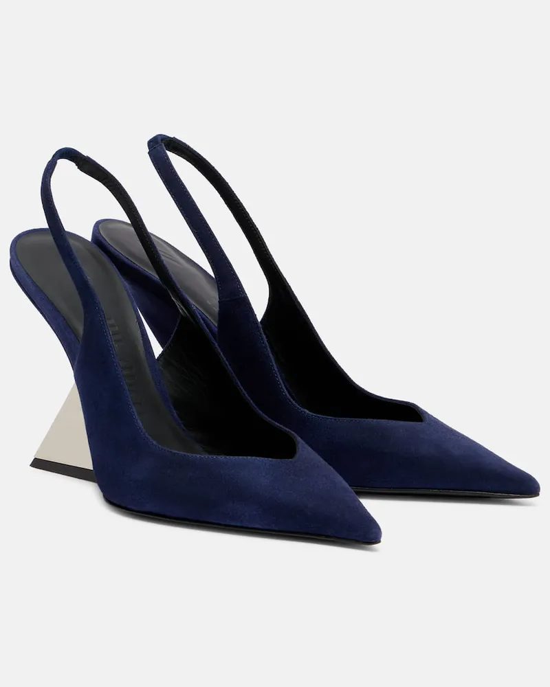 ATTICO Slingback-Pumps Cheope 105 aus Veloursleder Blau