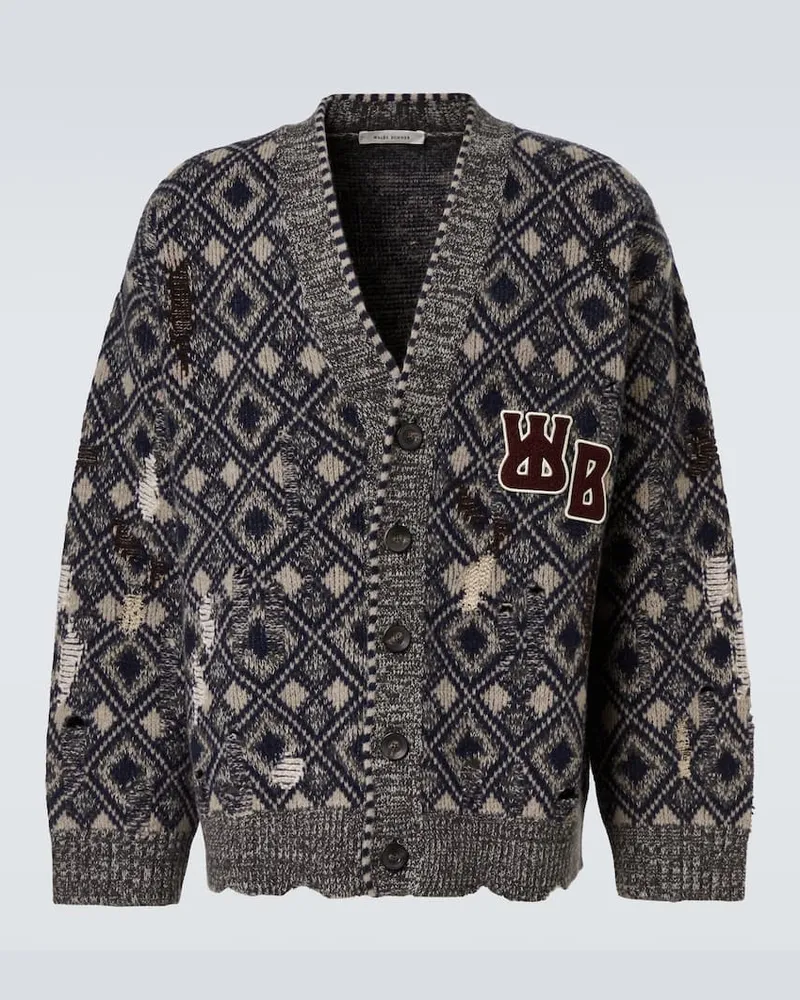 Wales Bonner Oversize-Cardigan Sibling aus Wolle Grau