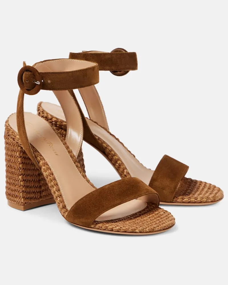 Gianvito Rossi Sandalen Sue 85 mit Veloursleder Braun