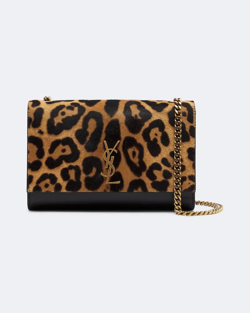 Saint Laurent Crossbody Bag Kate Small aus Kalbshaar Beige