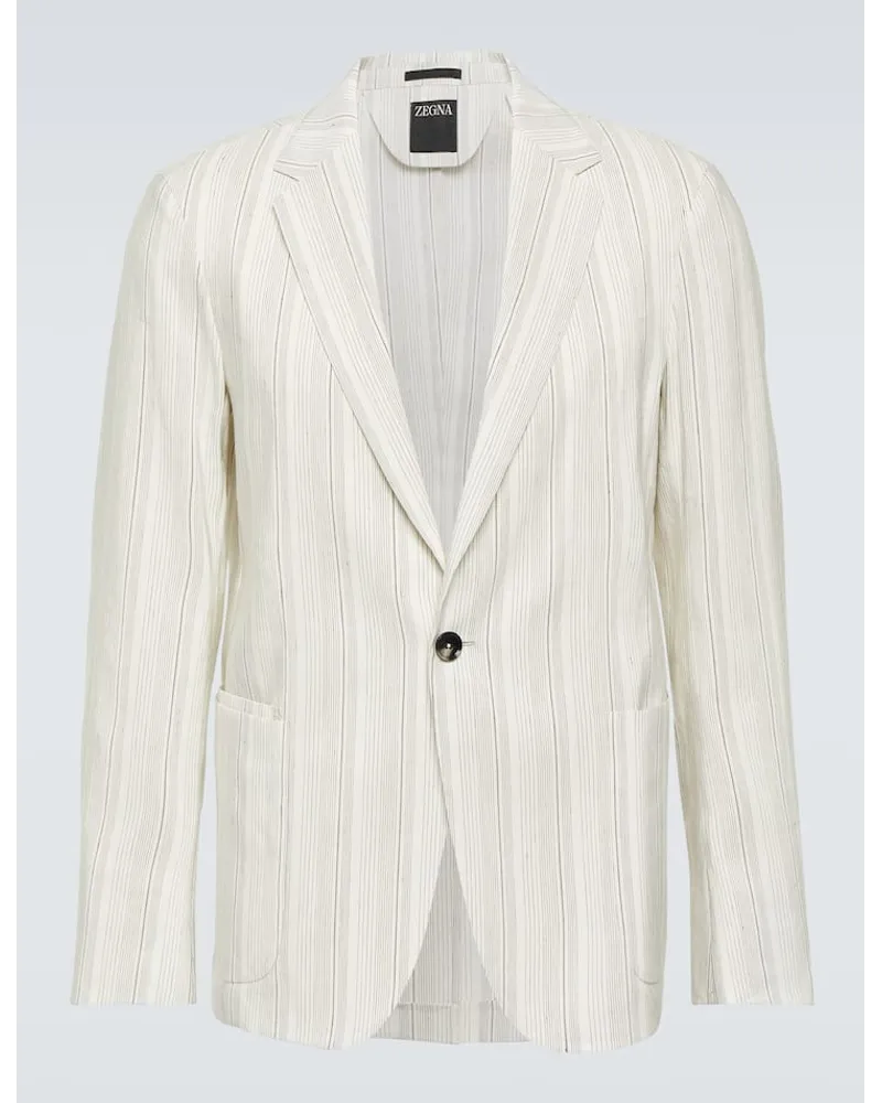 Ermenegildo Zegna Blazer aus einem Leinengemisch Nude