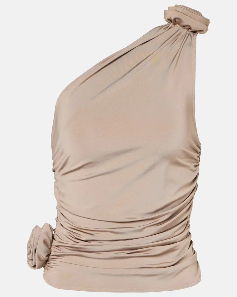 Magda Butrym One-Shoulder-Top Beige