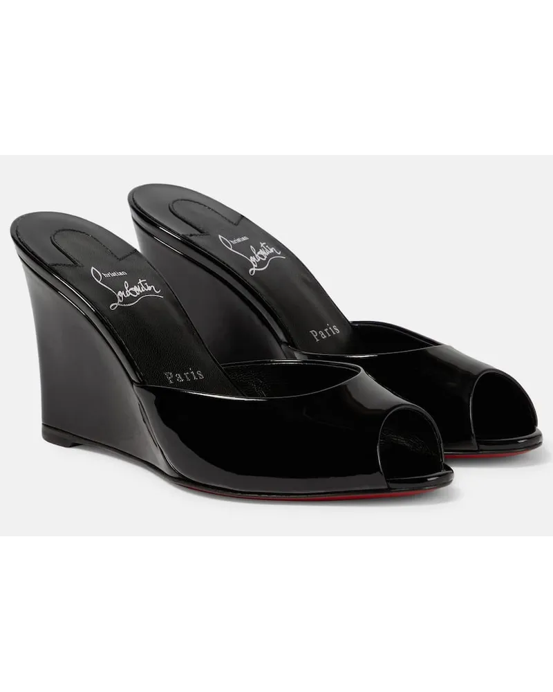 Christian Louboutin Pantoletten Me Dolly Zeppa aus Lackleder Schwarz