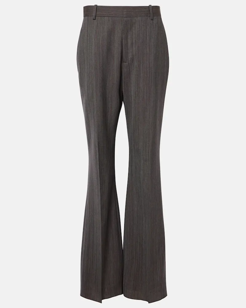 Bottega Veneta High-Rise-Hose aus Wolle Grau