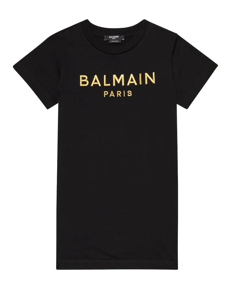 Balmain Kleid aus Baumwoll-Jersey Schwarz