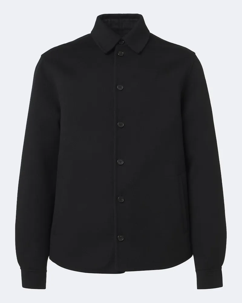 Fendi Hemdjacke aus Wolle und Seide Schwarz