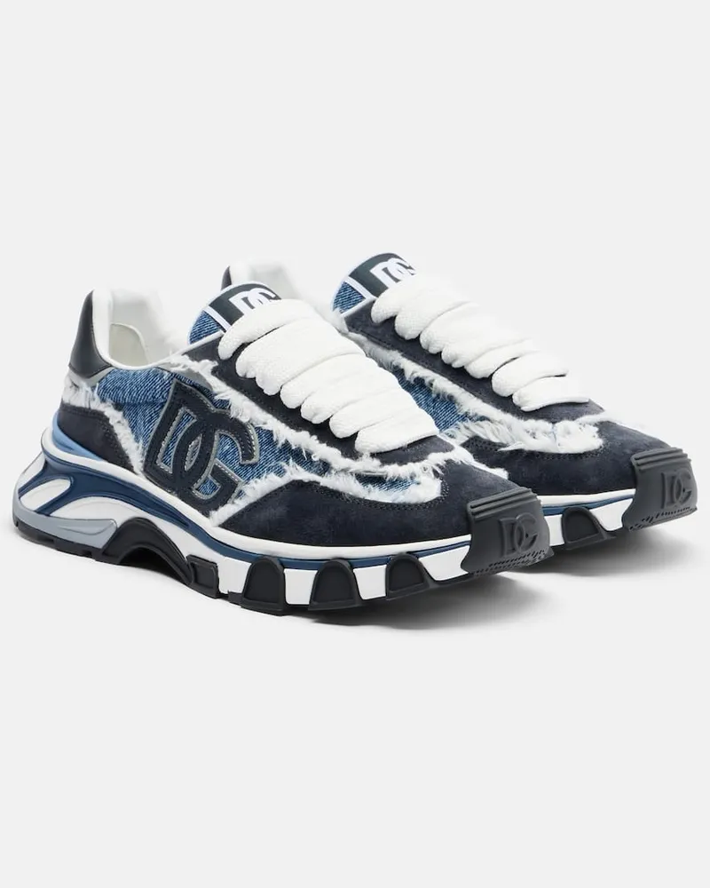 Dolce & Gabbana Sneakers Runner aus Denim Blau