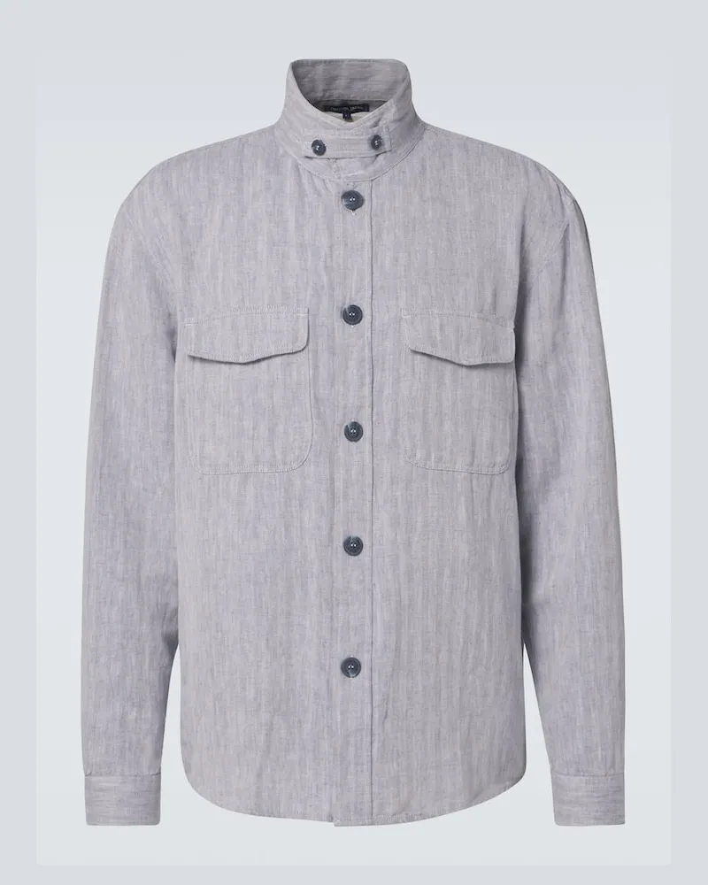 Frescobol Carioca Hemdjacke Nuno aus Baumwolle und Leinen Grau