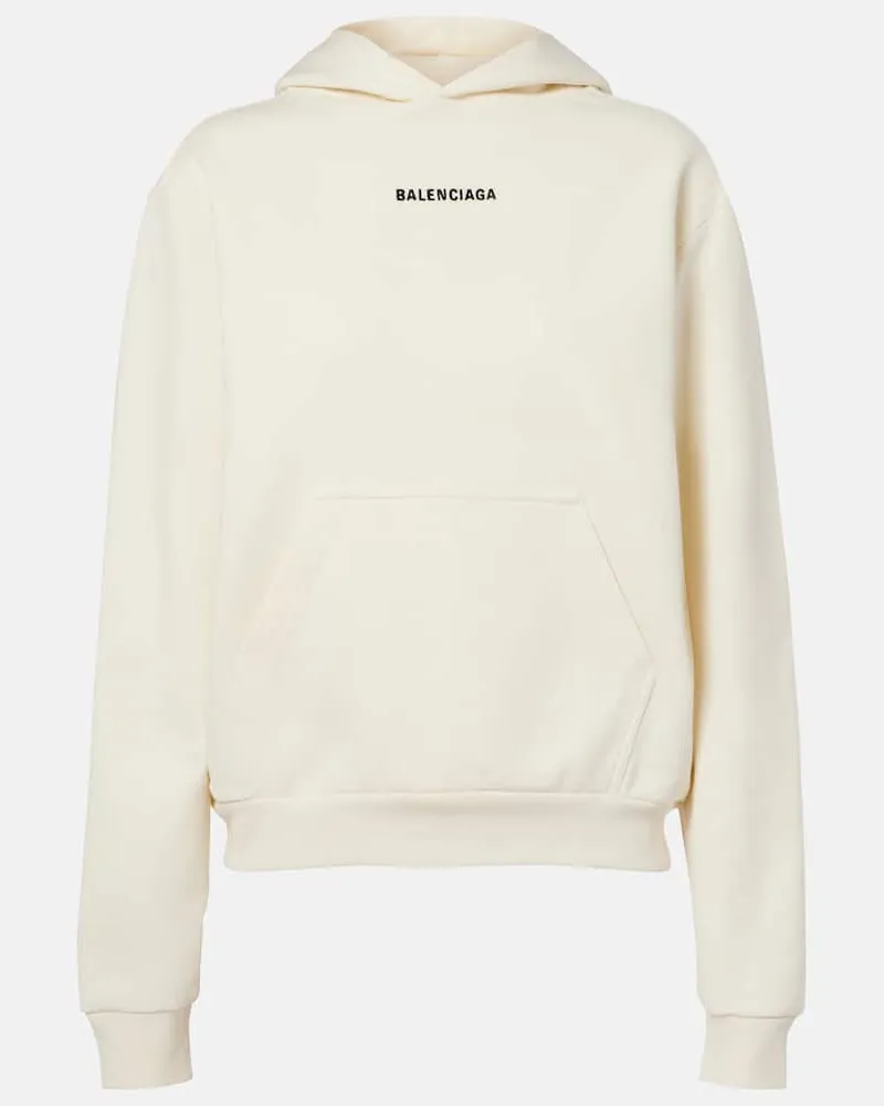 Balenciaga Hoodie aus Baumwolle Weiß